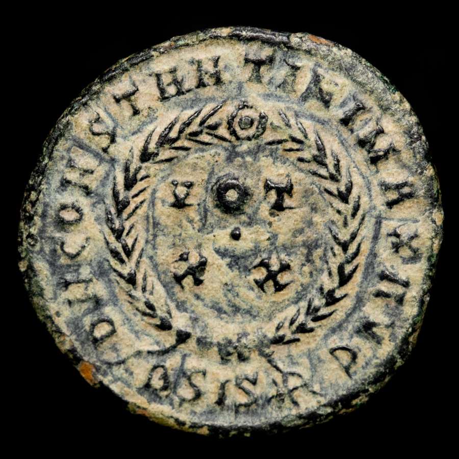 Constantino I follis. Siscia. DN CONSTANTINI MAX AVG VOT·XX BSIS ...