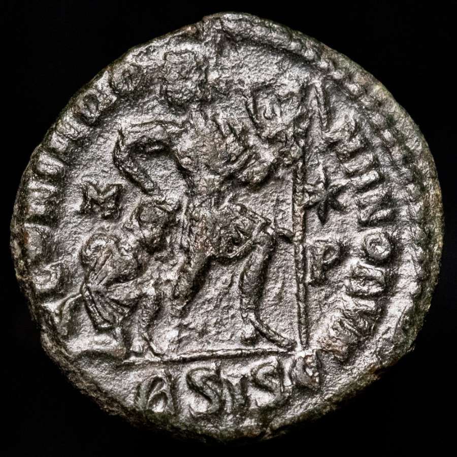 Valentiniano I Bronze follis Siscia GLORIA ROMANORVM M - P / BSISC ...