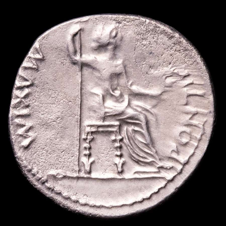 Tiberio, denario del tributo. Lugdunum 14-37 dC PONTIF MAXIM | Lucernae ...