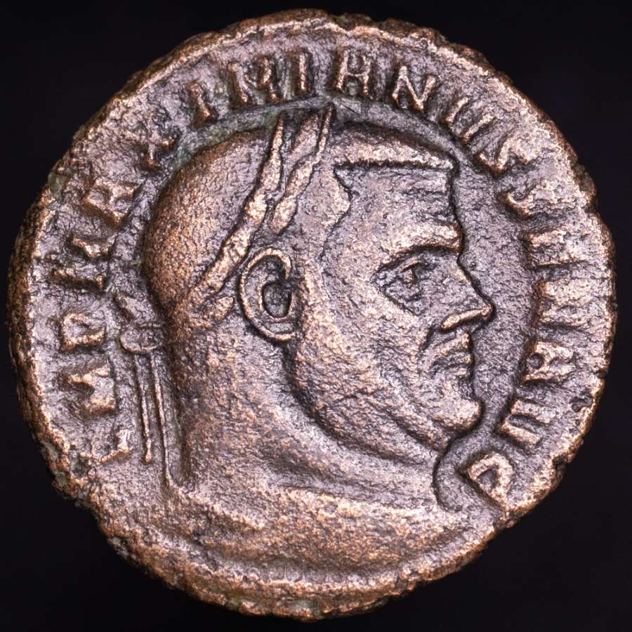 Maximiano, Follis de Cartago, Templo CONSERVATO RES KART SVAE / PKA ...