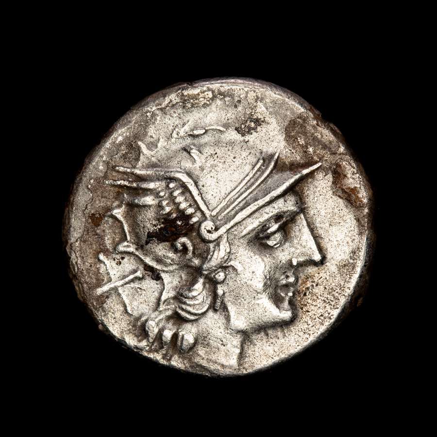 Roma Republica, Denario Anonimo de plata. Tridente. Roma 206-195 aC ...